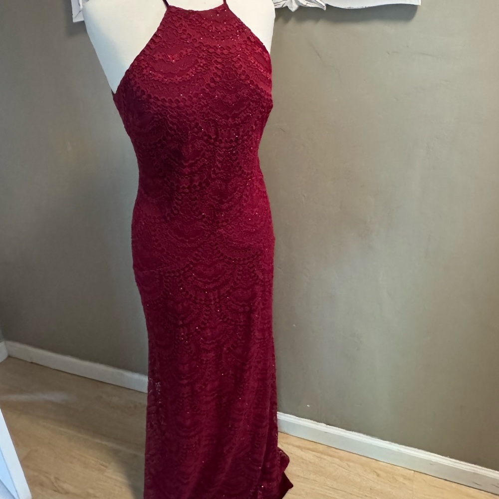 Burgundy Lace Dress